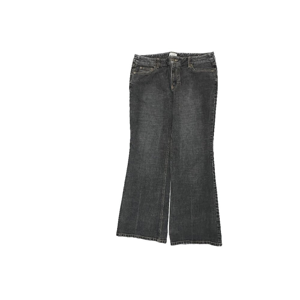 LOFT Flare Leg Jeans Women 14 Black Denim‎ Mid Rise Classic 17666